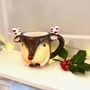 Ceramic Christmas Reindeer Shaped Mug, thumbnail 3 of 8