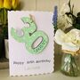 Personalised 30th Birthday Card Wooden Number Gift, thumbnail 1 of 2