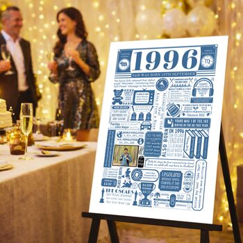 1996 Personalised 30th Birthday Print With Photo, 2 of 8