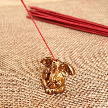 Mini Brass Ganesha Incense Stick Holder, 3 of 10