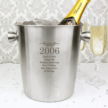 Personalised Anniversary Stainless Steel Ice Bucket, 3 of 3