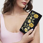 Black Botanical Velvet Embroidered Purse Large, thumbnail 2 of 7