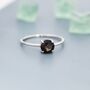 Genuine 1 Ct Smoky Quartz Ring In Sterling Silver, thumbnail 2 of 12
