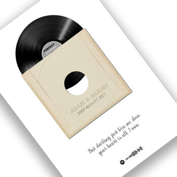 Personalised Vinyl Record Print With Spotify Code, 6 of 6