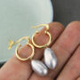 Large Aqua Baroque Pearl Hoop Earrings, thumbnail 2 of 9