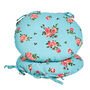 Set Of Two Blue Floral Round Seat Pads, thumbnail 2 of 5