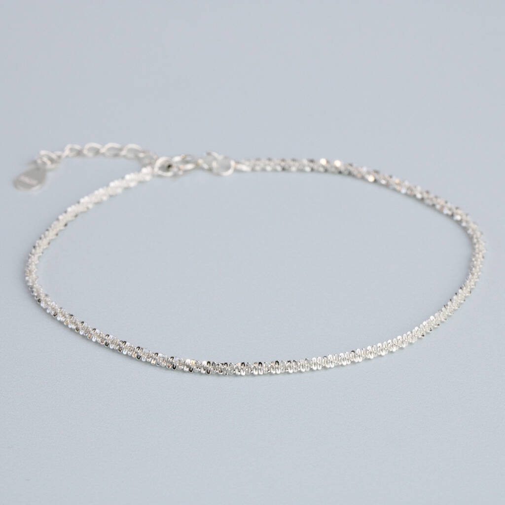 Sterling Silver Simple Shiny Chain Bracelet, 1 of 5