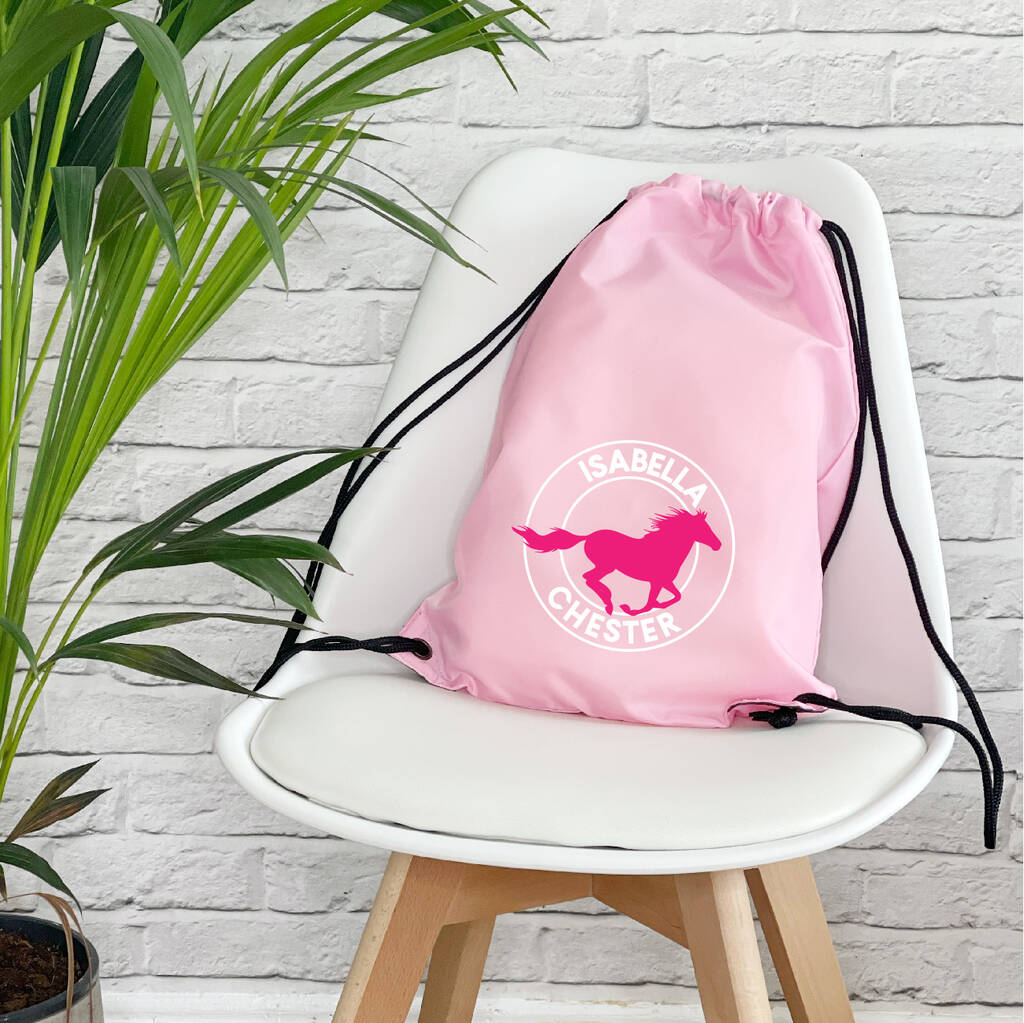 Girls Personalised Horse Riding Hat Bag/Gym Bag, 1 of 6