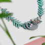 Single Bushbaby And Leaves Perspex Necklace, thumbnail 3 of 5