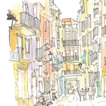 The Streets Of Barcelona Print, 2 of 5