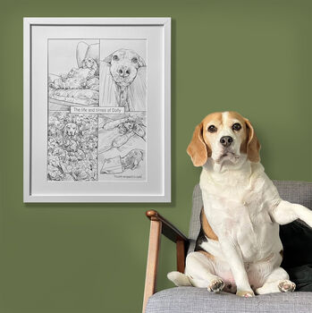 Bespoke Pet Portrait Montage Comic Strip Illustration, 2 of 5