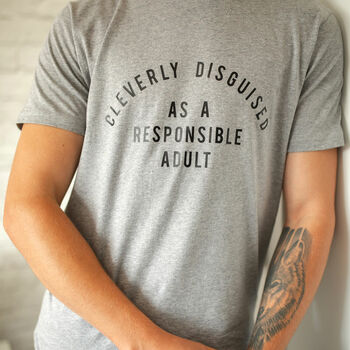 Responsible Adult Funny Mens T Shirt, 2 of 3