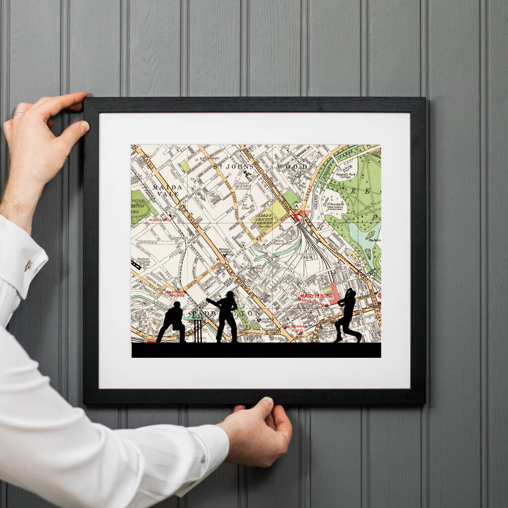 Personalised Cricket Map Print, 1 of 9