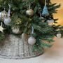 Pair Of Large Grey Wicker Christmas Tree Skirts, thumbnail 2 of 3