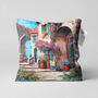 Decorative Cushion Cover With Flower Houses Design, thumbnail 1 of 7
