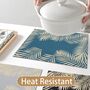 Set Of Four Blue Printed Table Placemats Washable, thumbnail 4 of 6