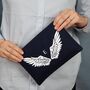 Personalised Angel Wing Initial Cosmetic Or Wash Bag, thumbnail 1 of 4