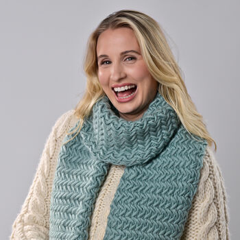 Jojo Scarf Knitting Kit Teal, 2 of 7