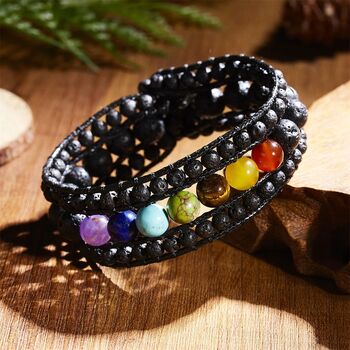 Lava Bead Chakra Inspired Wrap Bracelet, 6 of 7