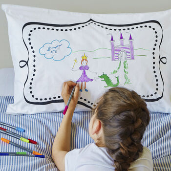 Doodle Pillowcase Kit + 10 Pens, Colour In And Design, 4 of 7