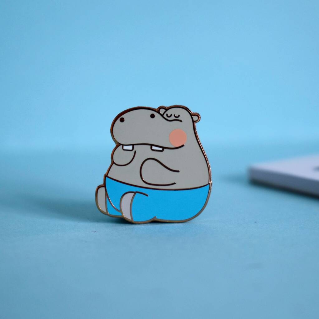 Patch Ricamata Ippopotamo | Ferro Su O Da Cucire, Applique 5,7 X 7,5 Cm