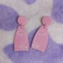 Abstract Face Large Polymer Clay Dangle Earrings, thumbnail 4 of 4