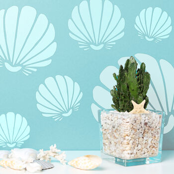 Reusable Stencils Five Pcs Scallop Shell With Brushes, 4 of 5