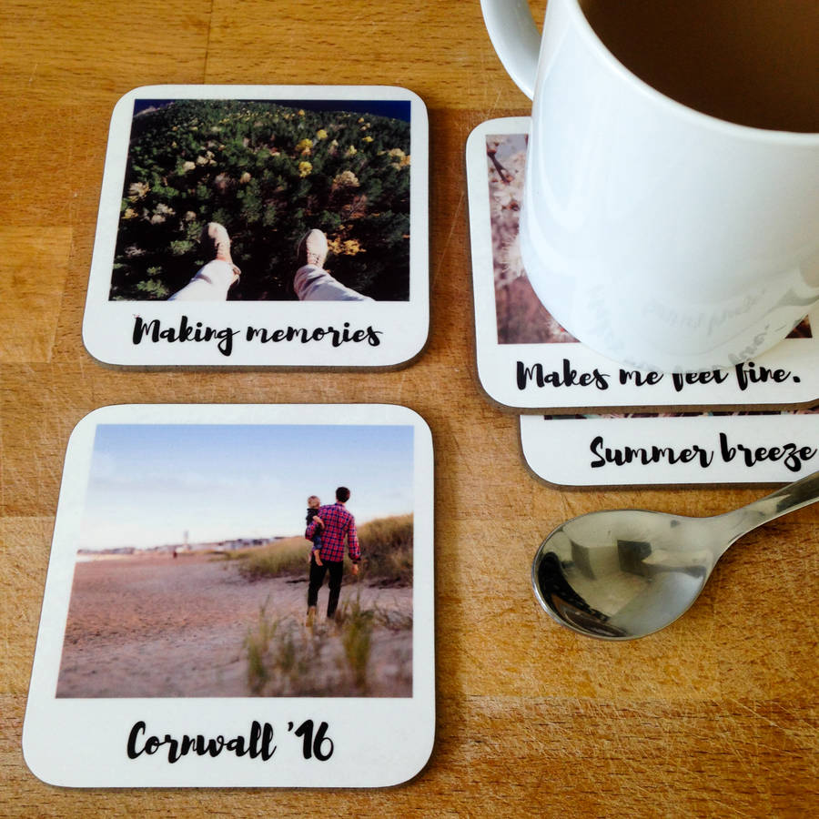 personalised retro style drinks coasters by instajunction