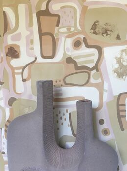 Cubist Jigsaw Wallpaper Soft Terracotta / Pink, 4 of 6