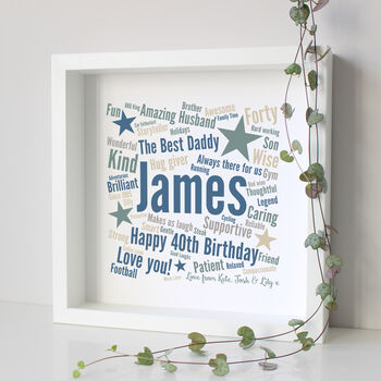 Personalised 60th Birthday Word Art Gift, 2 of 5