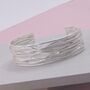 Sterling Silver Rippled Cuff Bangle, thumbnail 1 of 5