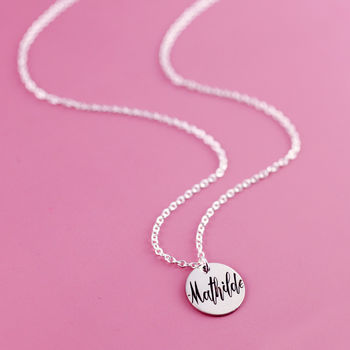Sterling Silver Engraved Name Necklace, 6 of 12