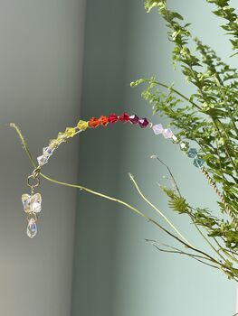 Rainbow Crystal Plant Stake With Swarovski Butterfly Suncatcher, 5 of 8