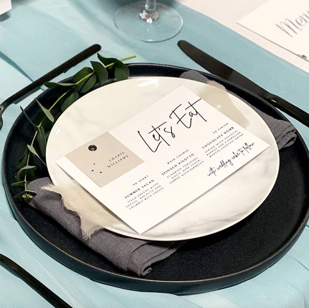 Let’s Eat Menu With Place Card, 1 of 3