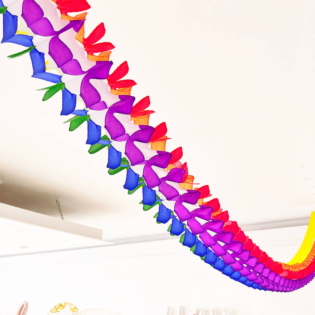 Rainbow Paper Party Garland By Peach Blossom