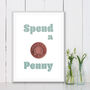 Spend A Penny Bathroom Print, thumbnail 2 of 3