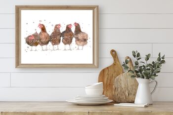 'A Mothers Meeting' Chicken Print, 5 of 5