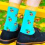 Men's Bamboo Socks Blue Pineapples, thumbnail 1 of 6