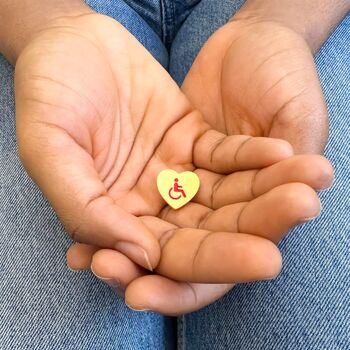 Disability Symbol Heart Pin Badge, 5 of 10