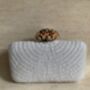 White Pearl Handcrafted Rectangular Clutch Bag, thumbnail 5 of 10