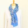 Blue Mix Super Soft Floral Scarf, thumbnail 1 of 6