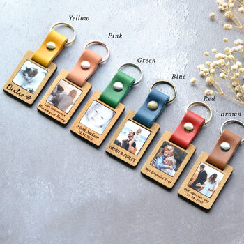 Personalised Leather Keyring Photo Gift, 7 of 11