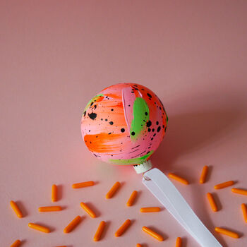 Neon Pale Pink, Orange And Mint Green Ceramic Bauble, 2 of 5