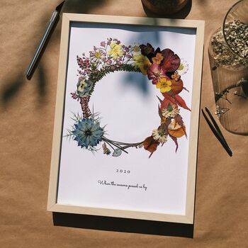 Changing Seasons Wreath Pressed Flower Framed Art, 2 of 3