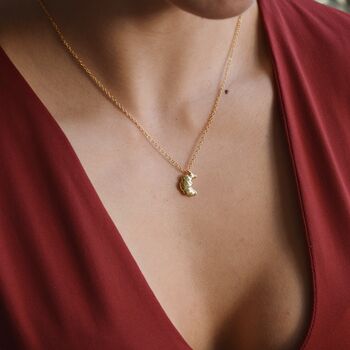 18 K Gold Croissant Pendant Necklace Gift, 6 of 9