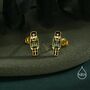 Sterling Silver Nutcracker Stud Earrings, thumbnail 3 of 12