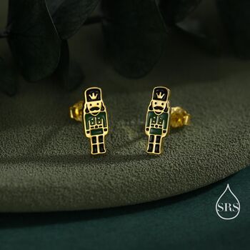 Sterling Silver Nutcracker Stud Earrings, 3 of 12