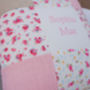 Ditsy Pink Patchwork Name Cushion, thumbnail 4 of 4