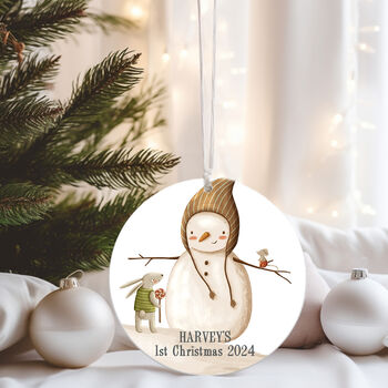 1st Christmas Snowman Bauble, 2 of 5