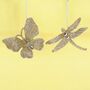 Gold Butterfly / Dragonfly Christmas Tree Decoration, thumbnail 1 of 3